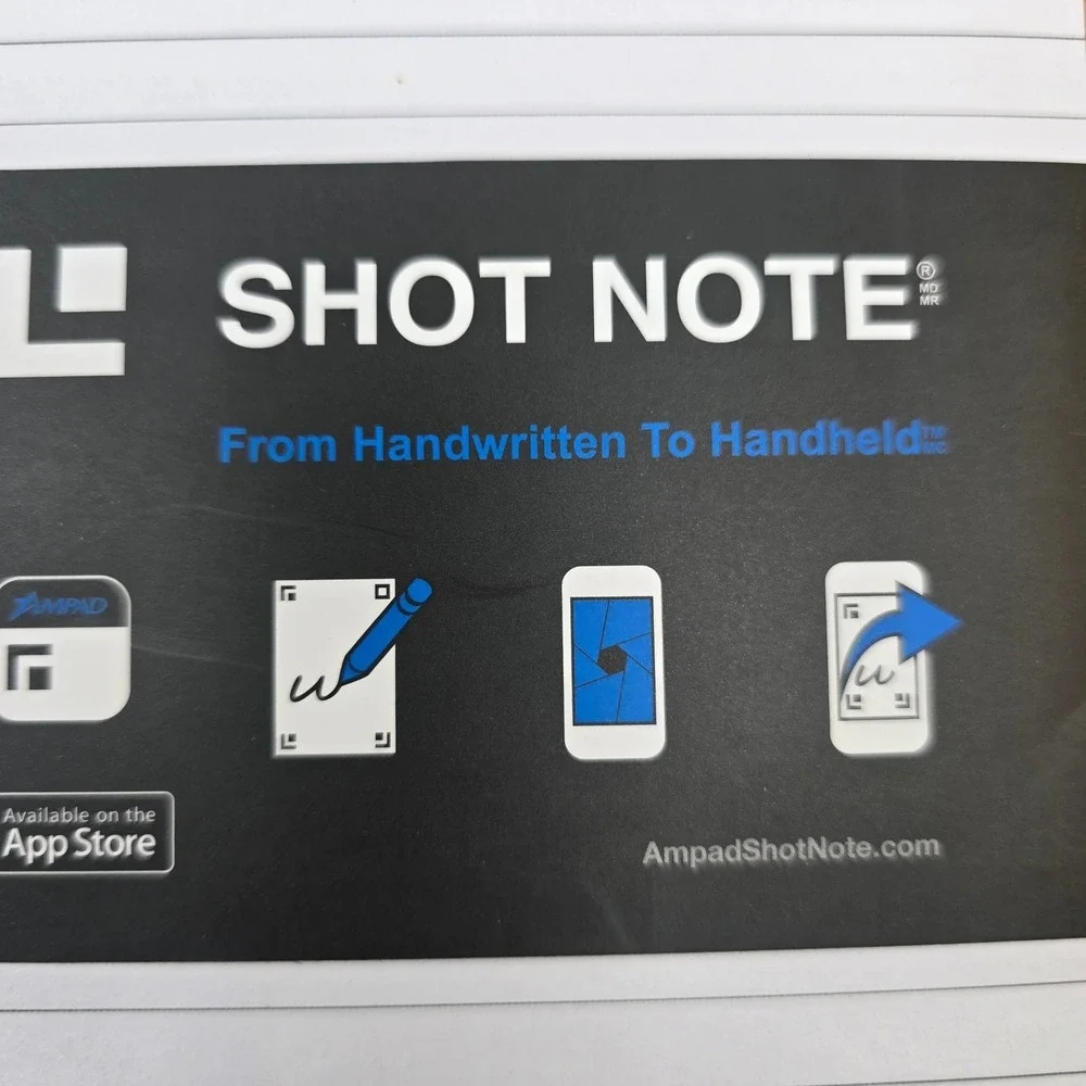 3 Ampad Shot Note Letter Size Legal Pad (40 Sheets) iPhone Android 20-115